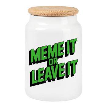 Meme It Or Leave It - Keksdose mit Holzdeckel - Weiß - Vorne