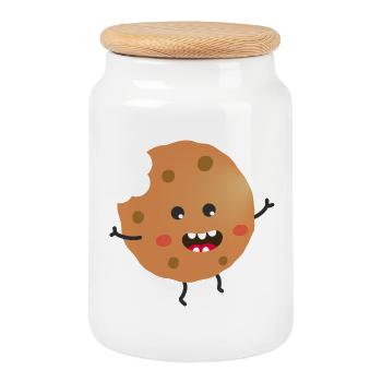 cookie | Platzchenmann - Keksdose mit Holzdeckel - Weiß - Vorne