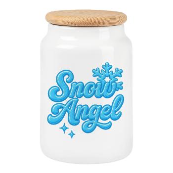snow angle / y2k statement design  - Keksdose mit Holzdeckel - Weiß - Vorne
