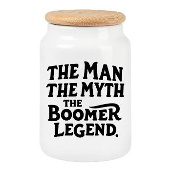 The Man The Myth The Boomer Legend Proud Boo - Cookie Jar with Wooden Lid - white - Front