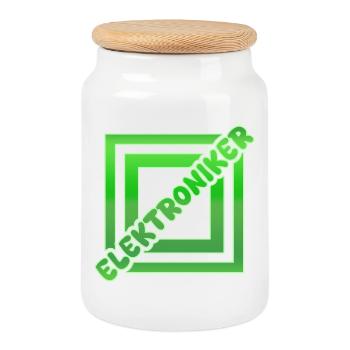 Métier Technicien en électronique - Boîte à biscuits avec couvercle en bois - blanc - Devant