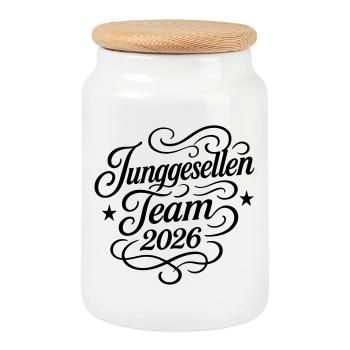 Bachelor Team 2026 Jga - Boîte à biscuits avec couvercle en bois - blanc - Devant