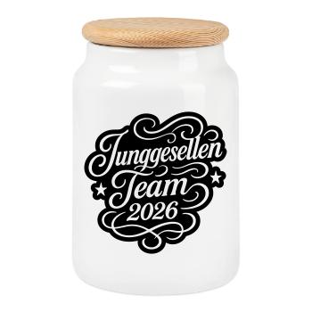 Bachelor Team 2026 Jga - Boîte à biscuits avec couvercle en bois - blanc - Devant
