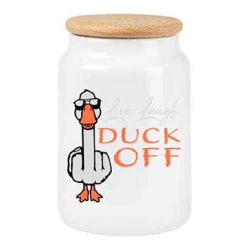 Goose Live Laugh Duck Off Lunettes de soleil Majeur - Boîte à biscuits avec couvercle en bois - blanc - Devant