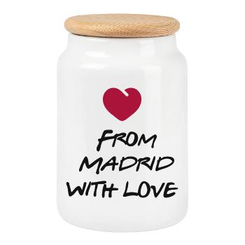 From Madrid with Love - Cookie Jar with Wooden Lid - white - Front