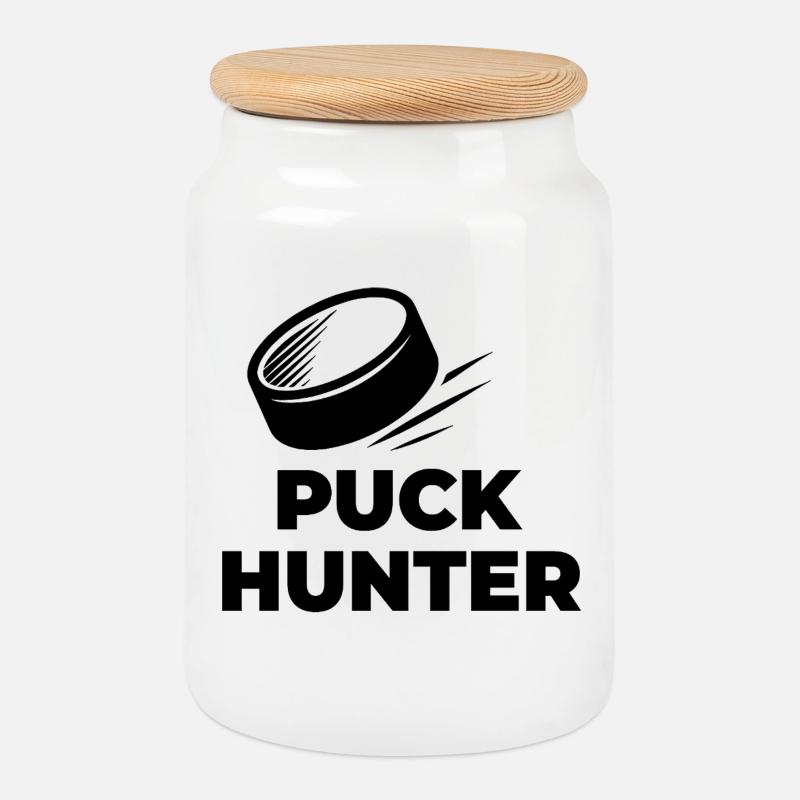 PUCK_HUNTER - Keksdose mit Holzdeckel - Weiß