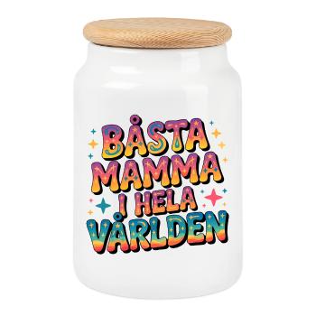 Beste Mama der Welt - Keksdose mit Holzdeckel - Weiß - Vorne