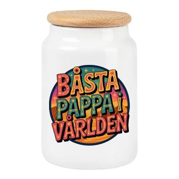 Meilleur monde de papa - Boîte à biscuits avec couvercle en bois - blanc - Devant