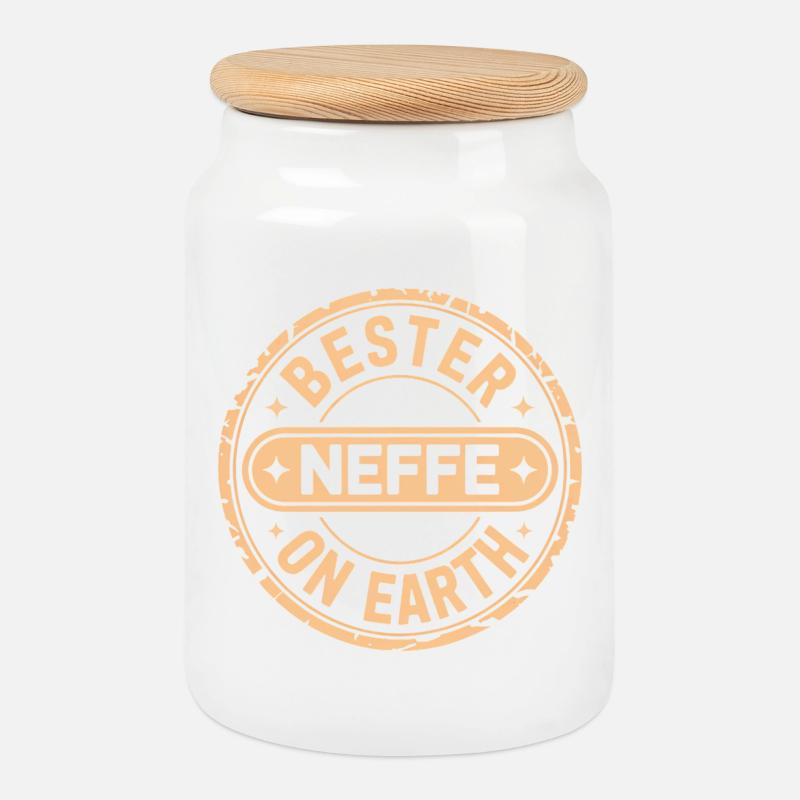 Bester Neffe - Keksdose mit Holzdeckel - Weiß