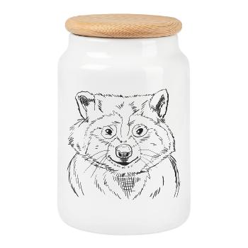 Raccoon Sketch Art Shirt for Wildlife Hand Drawn - Cookie Jar with Wooden Lid - white - Front