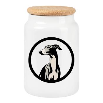 Galgo Logo No3 - Cookie Jar with Wooden Lid - white - Front