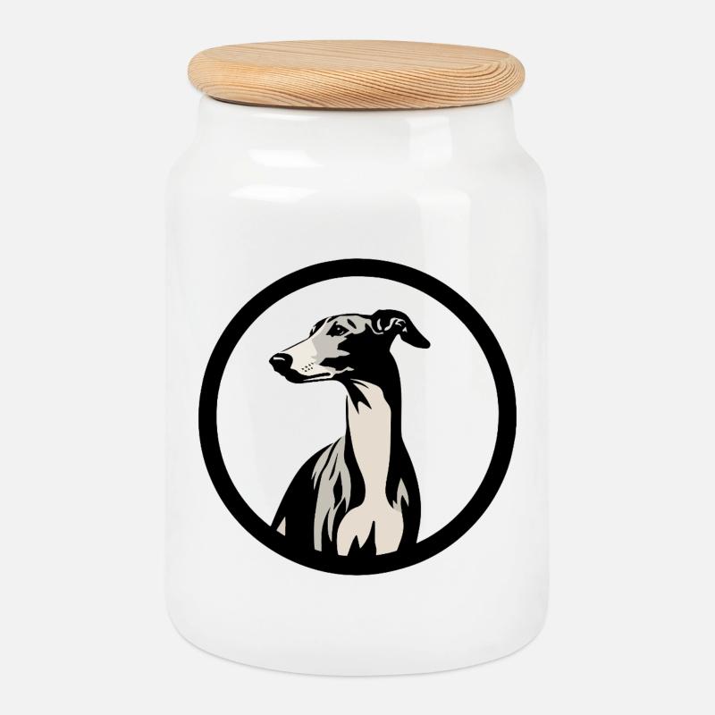 Galgo Logo No3 - Cookie Jar with Wooden Lid - white