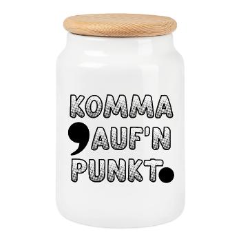 Fun word game for grammar / language lovers - Cookie Jar with Wooden Lid - white - Front