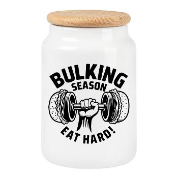 Remontée mécanique de saison BullKing - Boîte à biscuits avec couvercle en bois - blanc - Devant