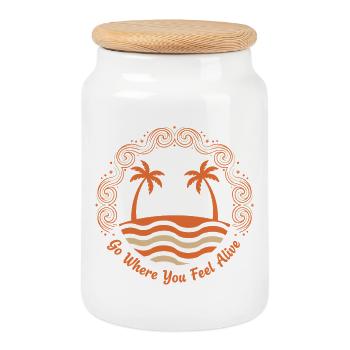 Go Where You Feel Alive - Keksdose mit Holzdeckel - Weiß - Vorne