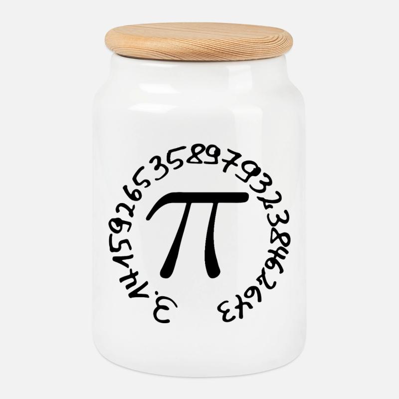 Pi - Keksdose mit Holzdeckel - Weiß