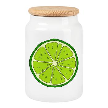 Costume Lime, costume d’Halloween assorti - Boîte à biscuits avec couvercle en bois - blanc - Devant