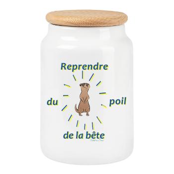 Reprendre du poil de la bête - Boîte à biscuits avec couvercle en bois - blanc - Devant