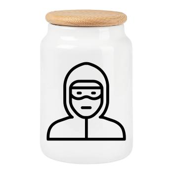 Hacker - Keksdose mit Holzdeckel - Weiß - Vorne