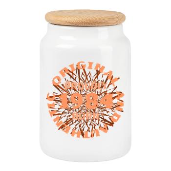 Percent 1984 - Cookie Jar with Wooden Lid - white - Front
