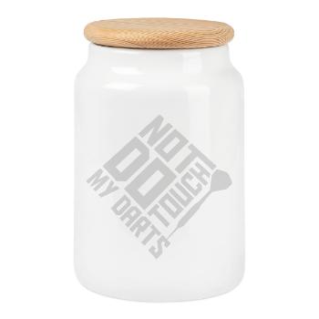 Do Not Touch My Darts Warning Darts Player Humor - Cookie Jar with Wooden Lid - white - Front
