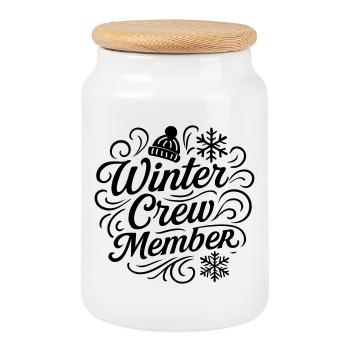 Winter Crew - Keksdose mit Holzdeckel - Weiß - Vorne