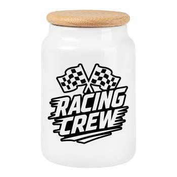 Équipe de course Rennsport - Boîte à biscuits avec couvercle en bois - blanc - Devant