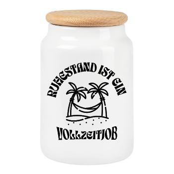 Retirement is a full-time job - Cookie Jar with Wooden Lid - white - Front
