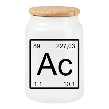 Symbole d’actinium issu du tableau périodique - Boîte à biscuits avec couvercle en bois - blanc - Devant