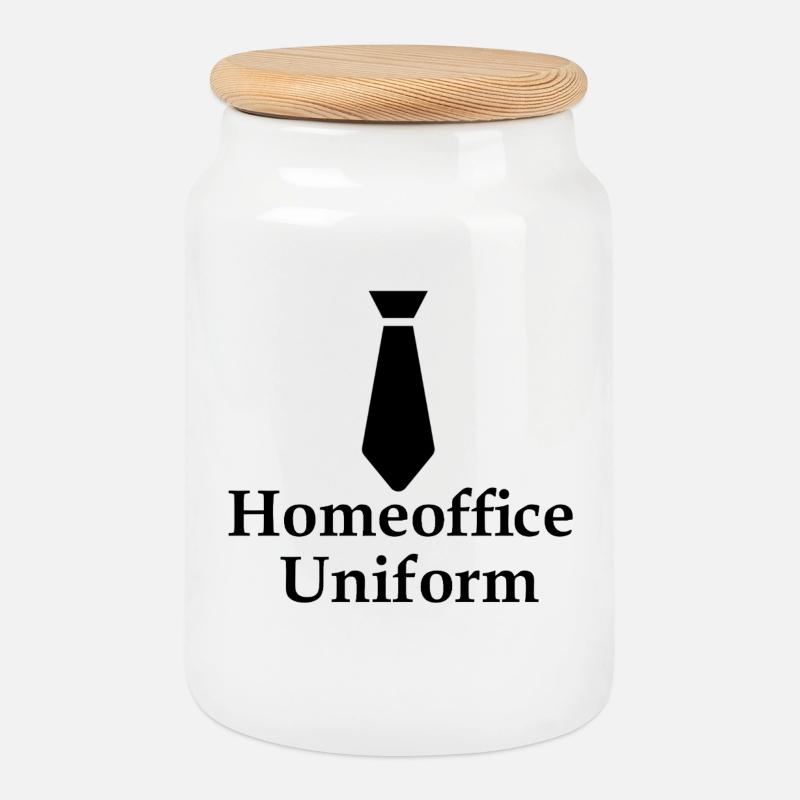 Homeoffice_Uniform_SK - Cookie Jar with Wooden Lid - white