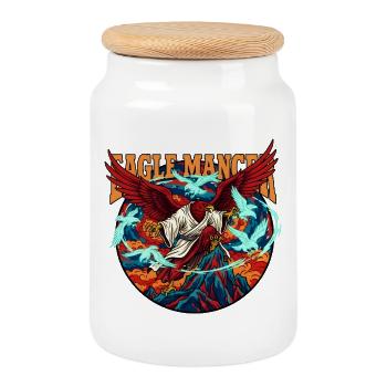 Eagle Mancer Mystic Bird of Prey Sorcerer - Cookie Jar with Wooden Lid - white - Front