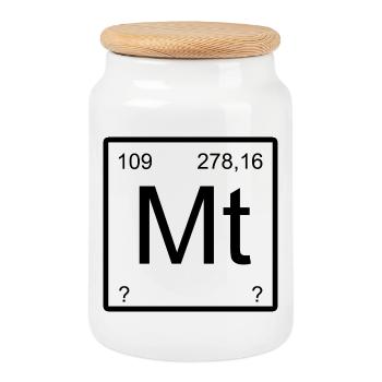 Meitnerium Mt Mountain Symbolism - Cookie Jar with Wooden Lid - white - Front