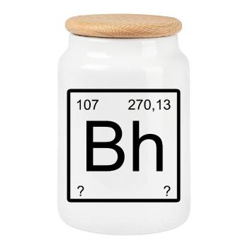 Bohrium Bra Uppercase Numbers Graphic - Cookie Jar with Wooden Lid - white - Front