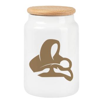 Marie à l’Enfant Jésus | Emblème de la mère à l’enfant - Boîte à biscuits avec couvercle en bois - blanc - Devant