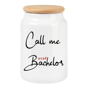 Bachelor's Graduation 2026 Graduation Doctorate - Cookie Jar with Wooden Lid - white - Front
