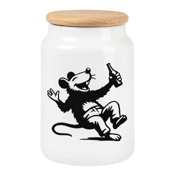 Partymaus - Keksdose mit Holzdeckel - Weiß - Vorne