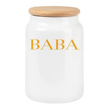 Baba Définition du Père turc Design - Boîte à biscuits avec couvercle en bois - blanc - Devant
