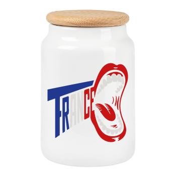 Typographie rétro de Trance Scream - Boîte à biscuits avec couvercle en bois - blanc - Devant