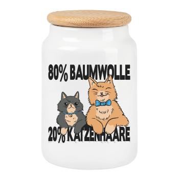 Cat Cat Owner Cat Saying Gift - Cookie Jar with Wooden Lid - white - Front