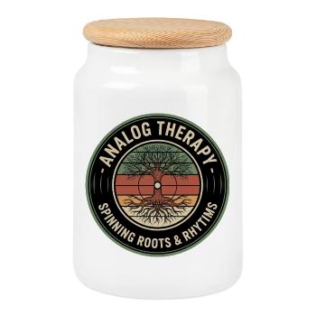 Vinyles vintage Roots rétro pour les amateurs de vinyles - Boîte à biscuits avec couvercle en bois - blanc - Devant