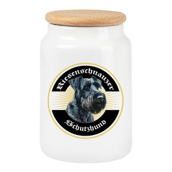 Riesenschnauzer Schutzhund IGP Motiv Gold - Keksdose mit Holzdeckel - Weiß - Vorne