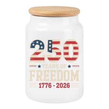 250 Jahre USA Freiheit Unabhängigkeit Design - Keksdose mit Holzdeckel - Weiß - Vorne