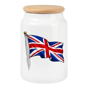 Großbritannien England Fahne - Keksdose mit Holzdeckel - Weiß - Vorne