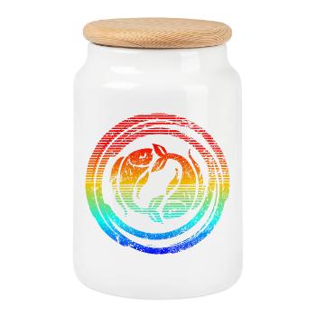 Horoscope Pisces horoscope zodiac sign - Cookie Jar with Wooden Lid - white - Front