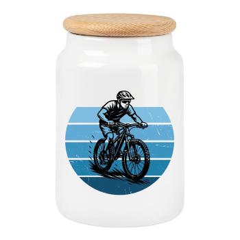 Direct Mountain Bike Statement - Cookie Jar with Wooden Lid - white - Front