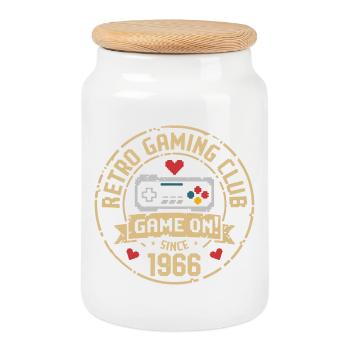 Vintage 1966 Anniversaire 1966 Cadeau 1966 - Boîte à biscuits avec couvercle en bois - blanc - Devant