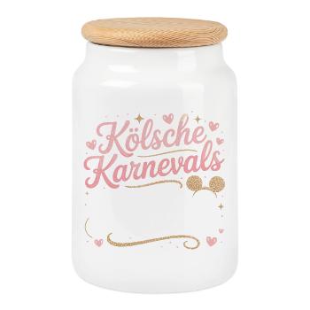 Cologne Carnival Mouse Cologne Carnival Cologne Mouse - Cookie Jar with Wooden Lid - white - Front