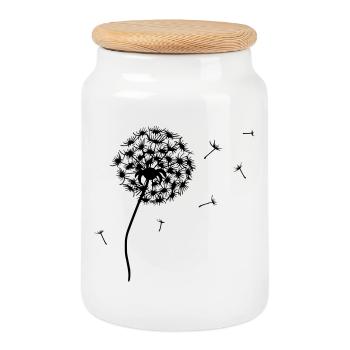 SAMILA-LAI Pusti - The Original by heavenlygoods - Cookie Jar with Wooden Lid - white - Front