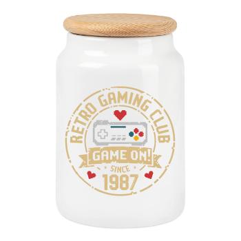 Vintage 1987 Anniversaire 1987 Cadeau 1987 - Boîte à biscuits avec couvercle en bois - blanc - Devant