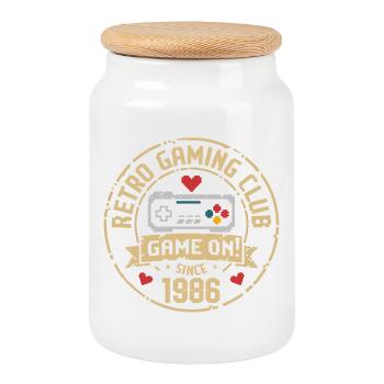 Vintage 1986 Anniversaire 1986 Cadeau 1986 - Boîte à biscuits avec couvercle en bois - blanc - Devant